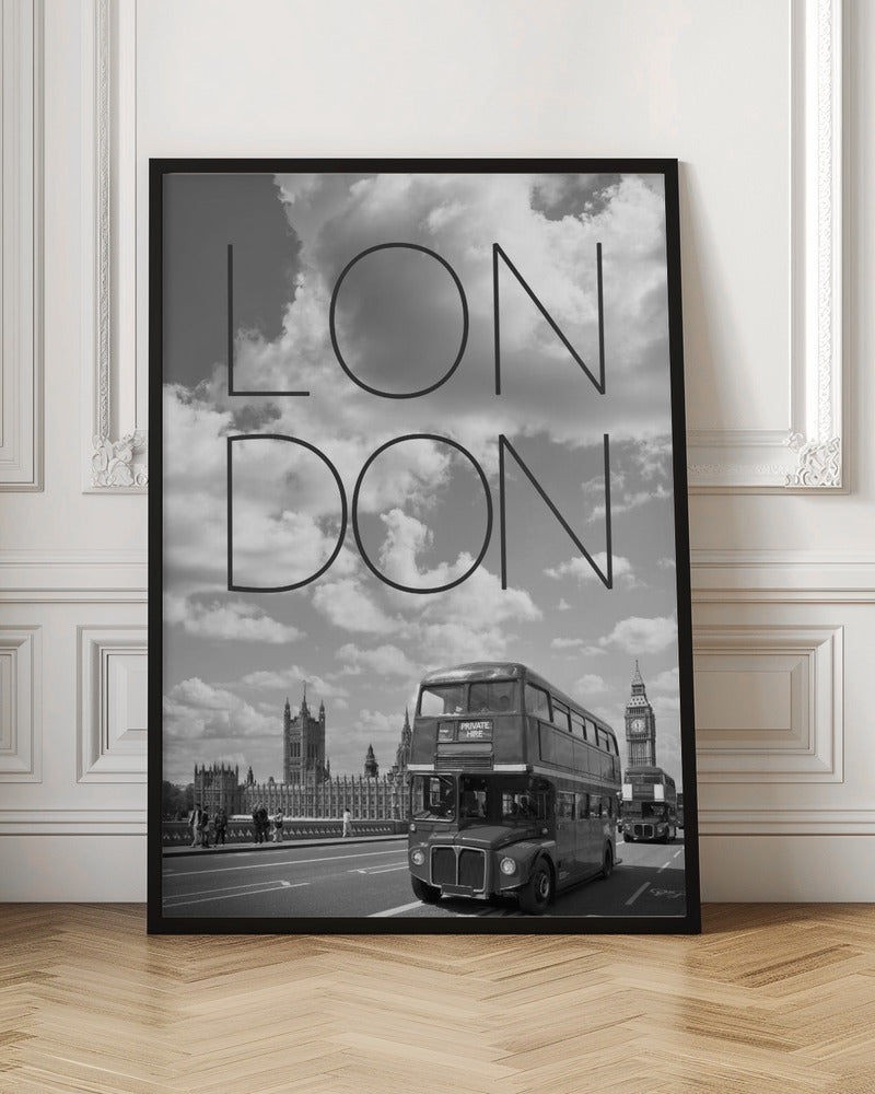 Busses in London | Text & Skyline Poster